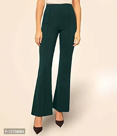 Classic Ravishing Women Bootcut Trousers Bottle Green-thumb0