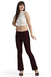 WOMFIT Classic Ravishing Women Bootcut Trousers Wine-thumb4