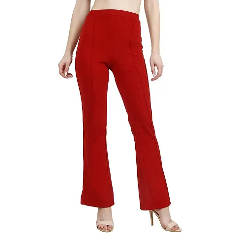 Trendy Lycra Bootcut Parallel Trouser for Women