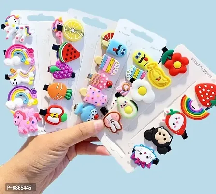 Unicorn Style Random Design Hair Clips for Girls Pack of 10 Pieces - Kids Hair Clips-thumb0
