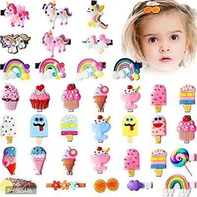 Unicorn Style Random Design Hair Clips for Girls Pack of 10 Pieces - Kids Hair Clips-thumb4