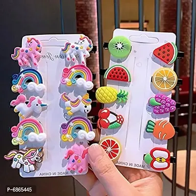 Unicorn Style Random Design Hair Clips for Girls Pack of 10 Pieces - Kids Hair Clips-thumb5