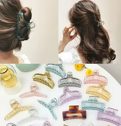 Fashionable Fancy Stylish Korean Large Hair Claw Clips Big Size Thick Hair Non Slip Strong Hold Claw Clutches For Women Girl (Pack Of 3)