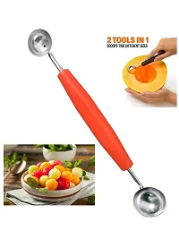 Multipurpose Stainless Steel Melon, Potato Baller Cutter, Ice Cream Spoon - Assorted Color-thumb2