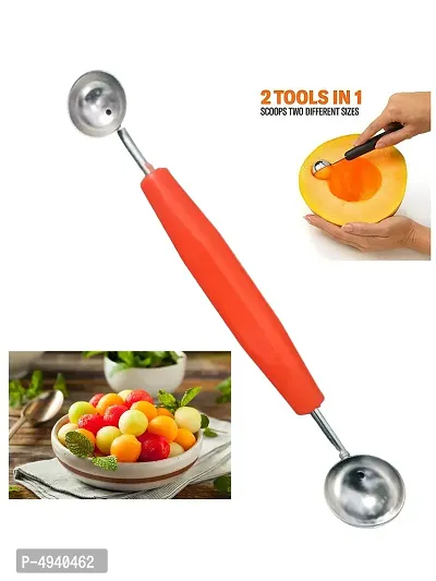 Multipurpose Stainless Steel Melon, Potato Baller Cutter, Ice Cream Spoon - Assorted Color-thumb3