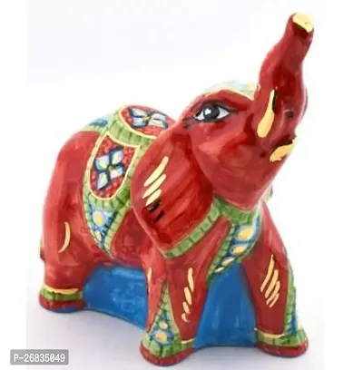 Classic Clay Elephant Showpiece For Navratri Diwali Puja Gifts Decoration-thumb0