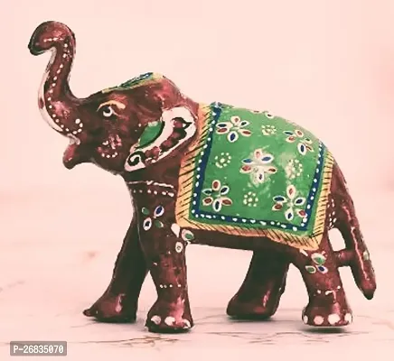 Classic Clay Elephant Showpiece For Navratri Diwali Puja Gifts Decoration-thumb0