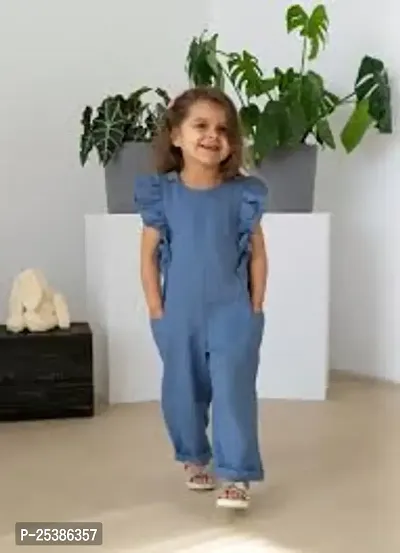 Elegant Cotton Solid Jumpsuits For Girls