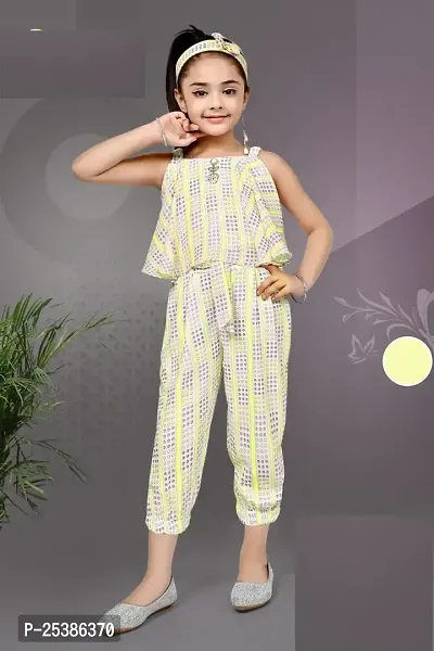 Elegant Cotton Self Pattern Jumpsuits For Girls-thumb0