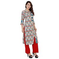 Women's Printed Straight Multiolcor Rayon Kurta Bottom Set-thumb1