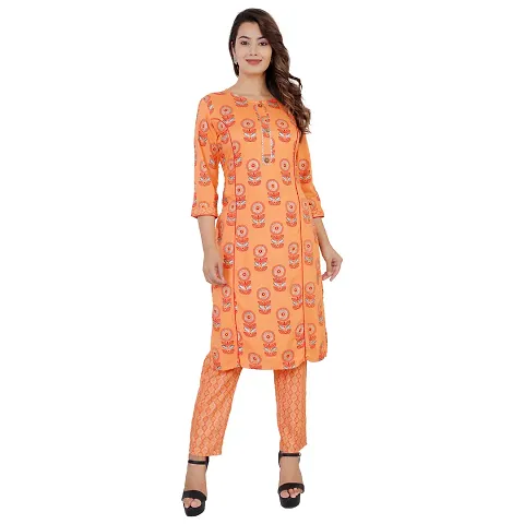 Mandala Decor Rayon Kurti Pant Set