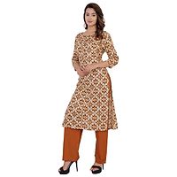 Women's Printed Straight Multiolcor Rayon Kurta Bottom Set-thumb2