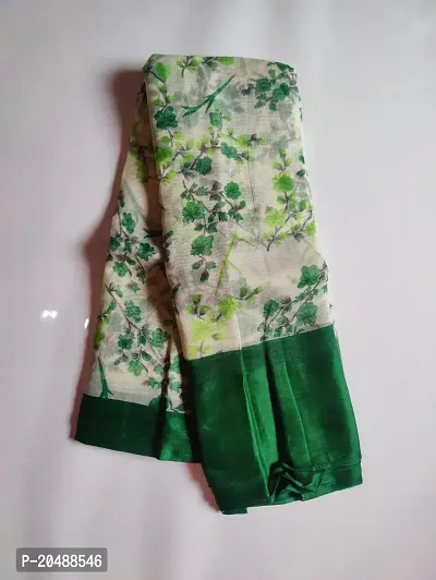 Elegant  Cotton Blend Saree with Blouse piece For Women