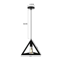 Ercole? Triangle Shape Hanging Pendant Ceiling Light Lamp for Home Garden Decor (Pack of 1,Black, No Bulbs Included)-thumb3