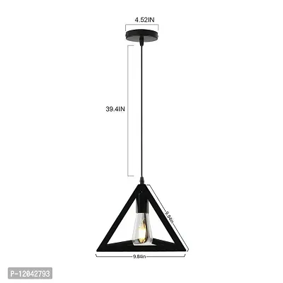 Ercole? Triangle Shape Hanging Pendant Ceiling Light Lamp for Home Garden Decor (Pack of 1,Black, No Bulbs Included)-thumb4