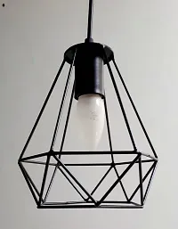 Ercole Diamond Shade Hanging Pendant Light Ceiling Lamp for Home Bedroom Hall Cafe Restaurant Office Decoration (Black, Bulbs Not Included)-thumb2