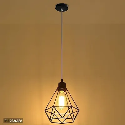 Ercole Metal Diamond Cage Industrial Retro Country Style Hanging Pendant Light Ceiling Lamp for Home Bedroom Hall Cafe Restaurant Office Decoration (Bulbs Not Included)-thumb0