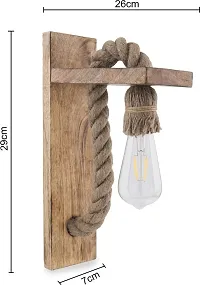 ERCOLE Rope Wall Hanging Wood Light for Home Decoration (Brown) - Pack of 1-thumb4