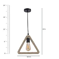 Ercole? Rope Design Triangle Shape Pendant Hanging Ceiling Lamp for Home Decor (Brown, No Bulbs Included)-thumb3