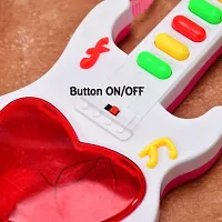 Cute Heart Design 3D Handheld Musical And Light Electronic Guitar Toy  For Kids-thumb1