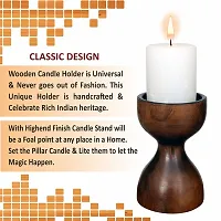 Designer Handmade Wooden Candle Stand with Free Candle-thumb1