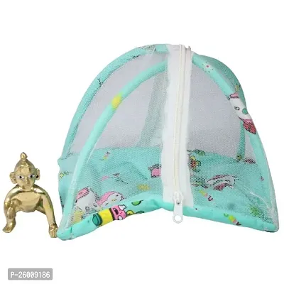 Laddu Gopal Luxury Bed Mosquito Net with Pillow/Machardani for Krishna Ji (Color  Design As Per Available) Size 8*9 Pack of 1-thumb0