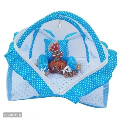 Laddu Gopal Luxury Bed Mosquito Net with Pillow/Machardani for Krishna Ji (Color  Design As Per Available) Size 8*9 Pack of 1-thumb3