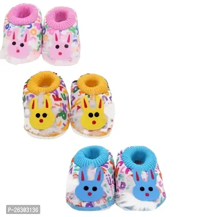 Cute Baby Kids shoes/Kids Footwear/Baby shoes/Baby Booties/Baby Slipper New born baby shoes Pack of 3-thumb0