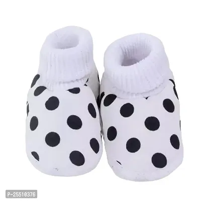 Akash International Unisex Newborn Baby Dot Booties | Baby First Walking Shoes | Baby Shoes | Baby Sandals with Anti Slip Sole | Baby Footwear 0-12 Months (Set of 3) Black, Red, White-thumb3