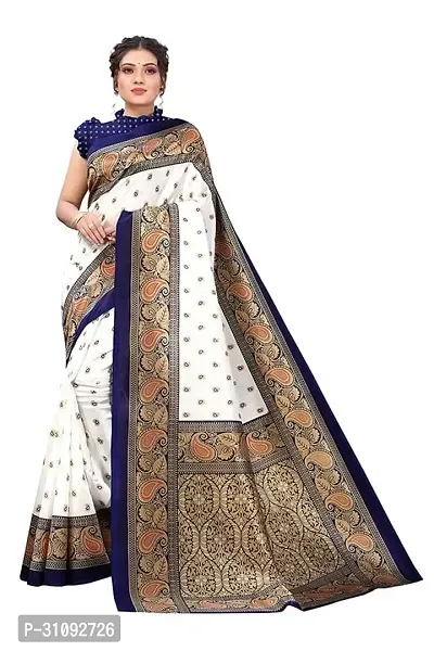 Beautiful Art Silk Blue Woven Design  Saree with Blouse piece For Women