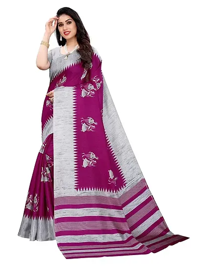 Beautiful Art Silk Saree with Blouse piece