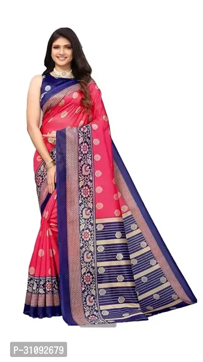 Beautiful Art Silk Red Woven Design  Saree with Blouse piece For Women