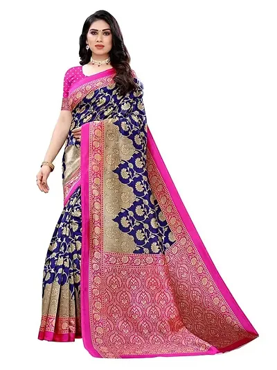 Spacekart Women's style Art Silk Saree with Unstitched Blouse Piece