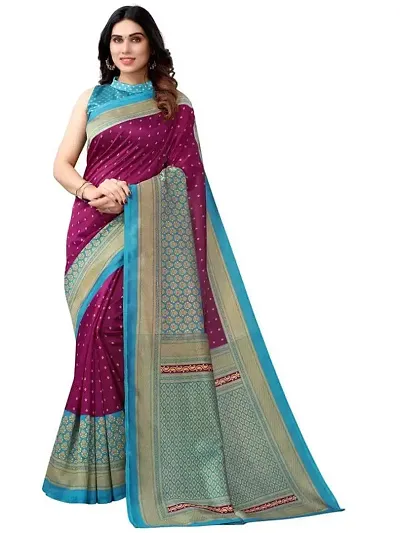 Simran Crush Malgudi Silk Saree, with Crackle Filament with Blouse Piece, Set of 1 (STYLE 56)