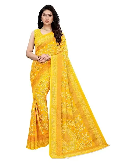 Stylish Georgette Saree With Blouse Piece For Women