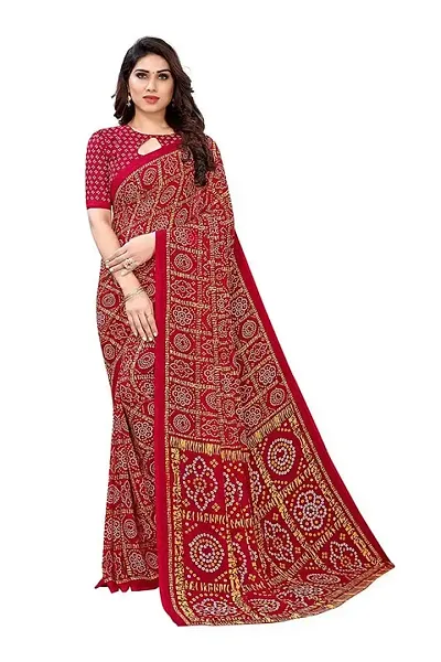 Spacekart Women's Georgette Saree with Unstitched Blouse Piece