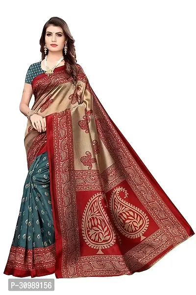 Beautiful Art Silk Red Woven Design  Saree with Blouse piece For Women