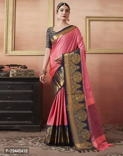 Self Design Kanjivaram Jacquardnbsp;Sarees With Blouse Piece