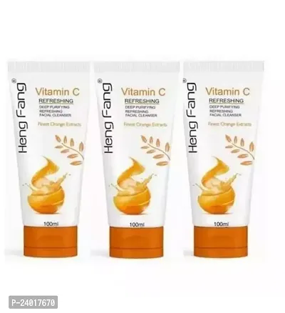 Heng Fang Vitamin C Refreshing Face Wash With Finest Orange Extracts Deep Purifying Refreshing Face Cleanser-Pack Of 3