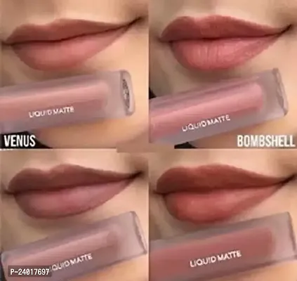 Beauty Professional Color Sensational Liquid Lipstick Combo Pack, Set Of 4 Nude Edition Mini Lipsticks Forever Matte Finish Lip Color-thumb0