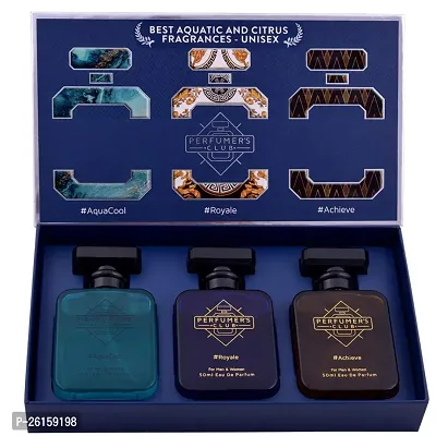 Perfumers Club Best Fragrance For Unisex Aquatic And Citrus Gift Set Of 3