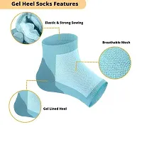 Premium Quality 1 Pair Spa Vented Moisturising Gel Heel Socks For Dry Hard Cracked Skin Moisturizing Arch Orthotic Tool Open Toe Comfy Recovery Socks.(Random Color)-thumb1