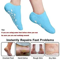 Premium Quality 1 Pair Colorful SPA Gel Heel Moisturizing Gel Heel Crack Relief Protectors Healthy SPA Gel Socks.(Random Color)-thumb1