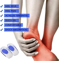 Premium Quality 1 Pair Silicone Gel Insoles Heel Plantar Fasciitis Heel Cushion Pain Absorption Heel Pads Relief Shock for Callus Corns Bone.-thumb1