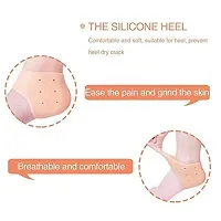 Premium Quality 1 Pair Unisex Vented Moisturizing Silicone Gel Heel Socks for Swelling, Pain Relief, Foot Care Ankle Support Pad.-thumb2