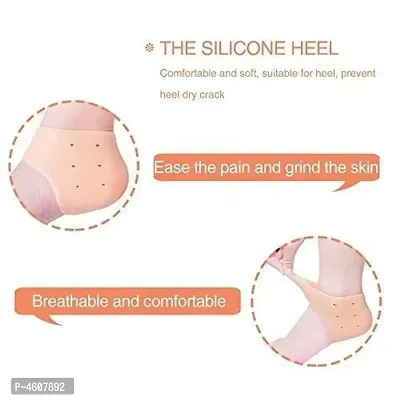 Premium Quality 1 Pair Unisex Vented Moisturizing Silicone Gel Heel Socks for Swelling, Pain Relief, Foot Care Ankle Support Pad.-thumb3