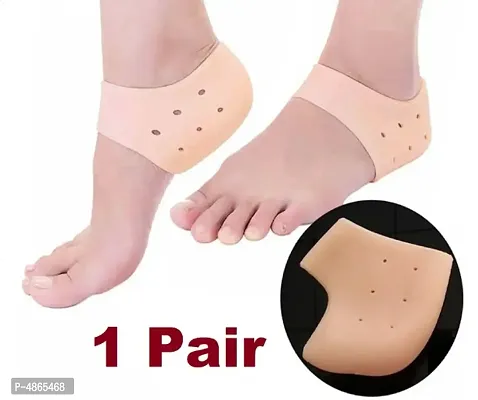 Premium Quality 1 Pair Silicone Gel Heel Socks for Repair Dry Cracked Heel and Reduce Pains of Plantar Fasciitis for man  women-thumb0