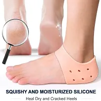 Premium Quality 1 Pair Silicone Gel Heel Socks for Repair Dry Cracked Heel and Reduce Pains of Plantar Fasciitis for man  women-thumb3