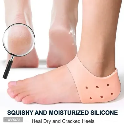Premium Quality 1 Pair Silicone Gel Heel Socks for Repair Dry Cracked Heel and Reduce Pains of Plantar Fasciitis for man  women-thumb4