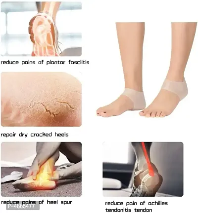 Premium Quality 6 Pair Silicone Gel Heel Socks for Repair Dry Cracked Heel and Reduce Pains of Plantar Fasciitis for man  women-thumb3